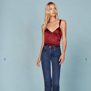 Reformation Red Silk Tank